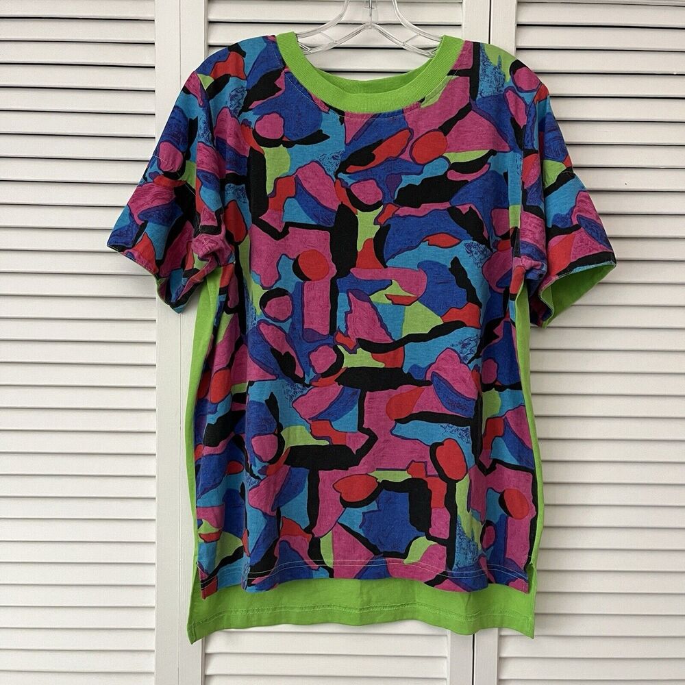 Traffic Jam 90’s Vintage Multicolor Unisex Tee high-low hem retro, art, Size M ?